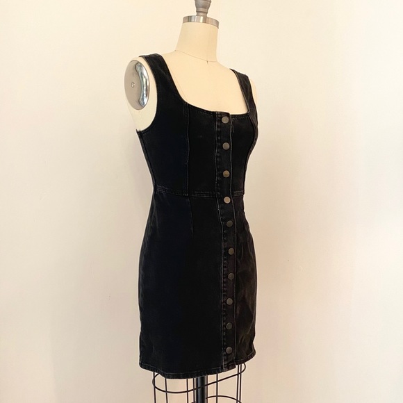 urban outfitters black denim dress